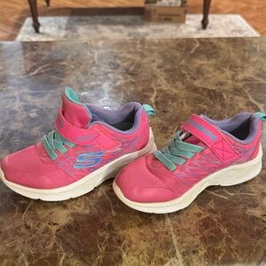 Skechers Kids' Vibrant Pink and Aqua Sneakers